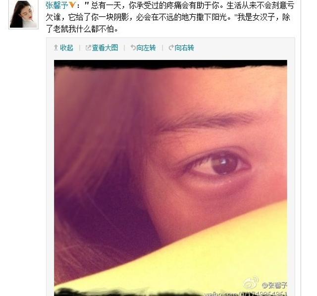 张馨予与李晨分手 自称女汉子