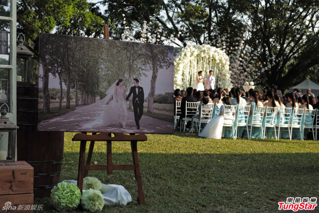 汪圆圆与富少蔡加赞结婚 豪宅行礼