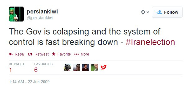 政治事件中的Twitter：2009年伊朗大选