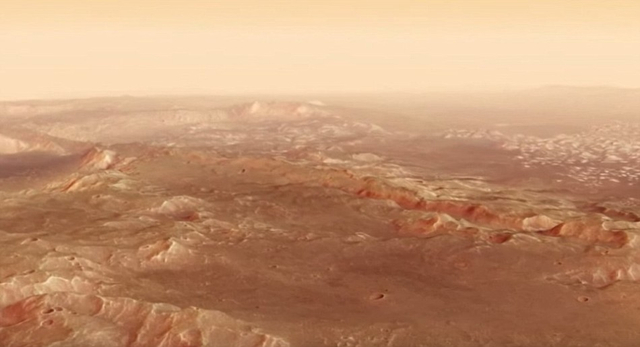 飞跃火星亚特兰蒂斯盆地:3D看奇特地质形态