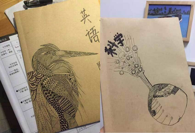 体育老师爸爸给孩子画的书皮 你说服不服