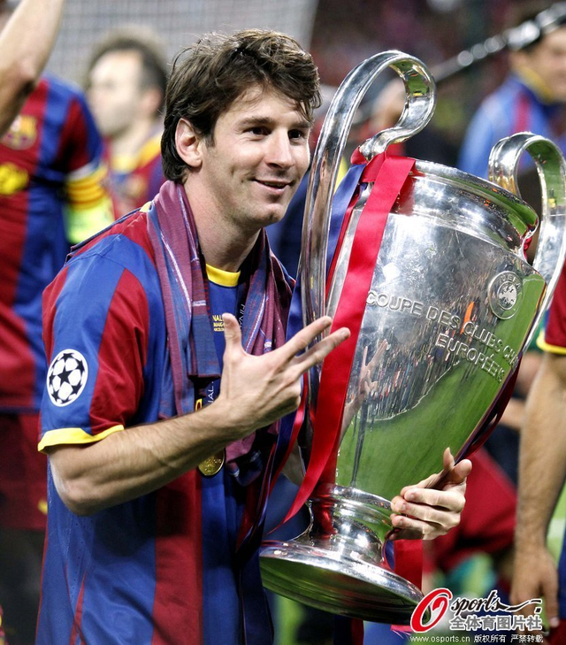 梅西手捧欧洲冠军杯冠军