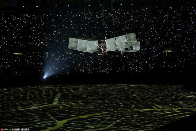 满天星光中的飞机