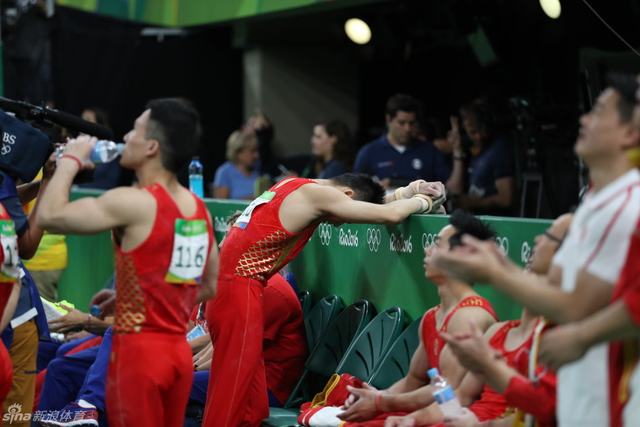 中国队员略显沮丧