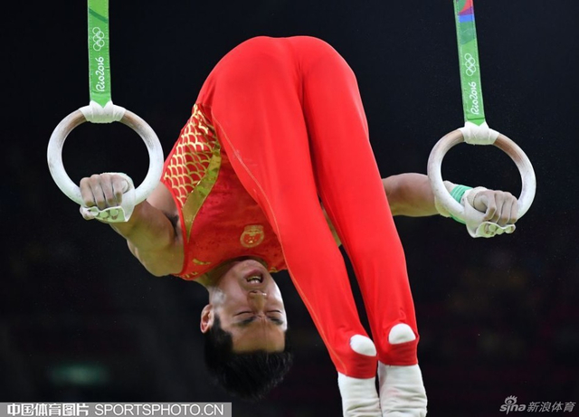 中国选手尤浩在比赛中