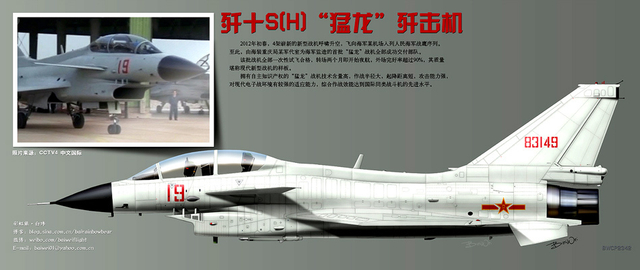中国海军歼10S战机兼具同型机教练功能