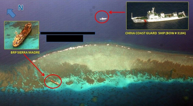 中国海军与海警联合执法共同守卫仁爱礁