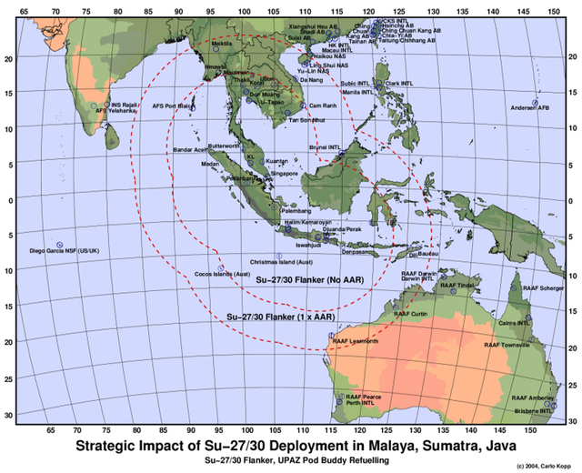 马来西亚苏30战机作战范围