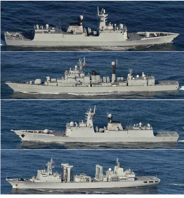 中国舰队通过对马海峡