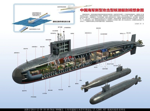 官媒曝中国093型攻击核潜艇CG想象图