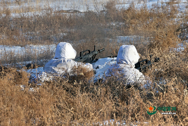海军陆战队官兵进行战术对抗演练