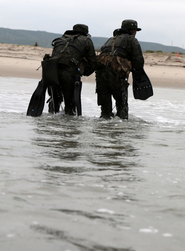 日本自卫队在美国练抢滩登岛作战