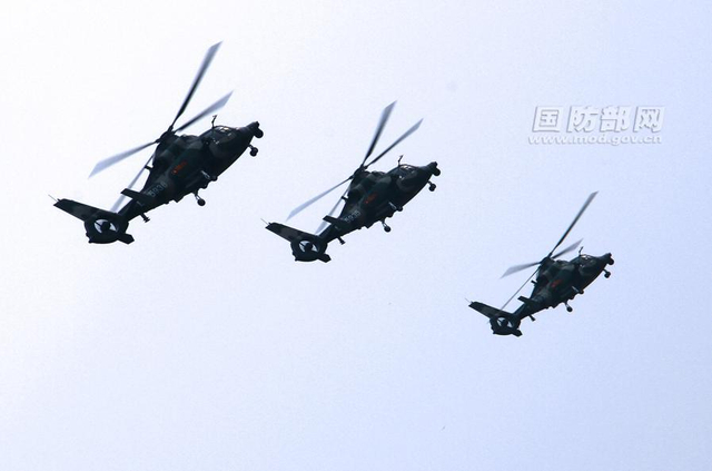 陆航武直机多机混编队训练