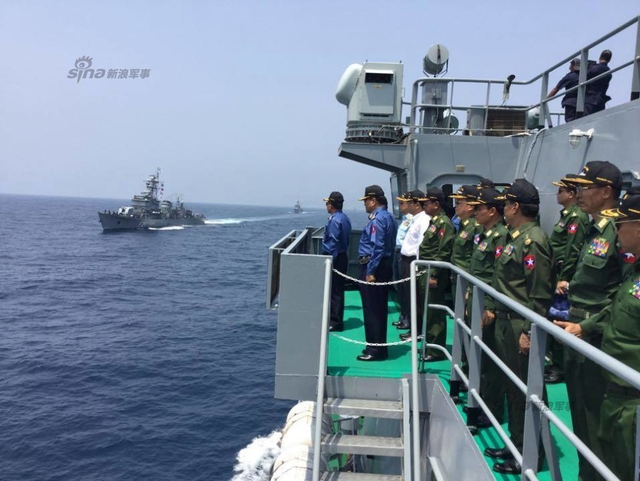 缅甸海军节阅兵出动中国造战舰