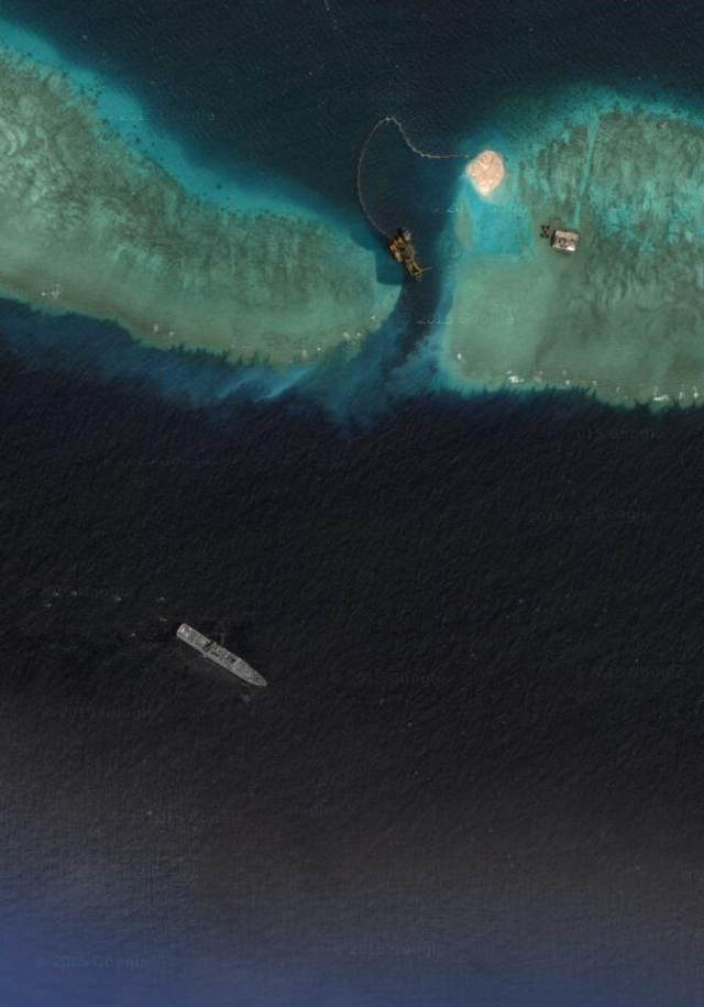 中越南海造岛对比：越南不自量力抢中国地盘