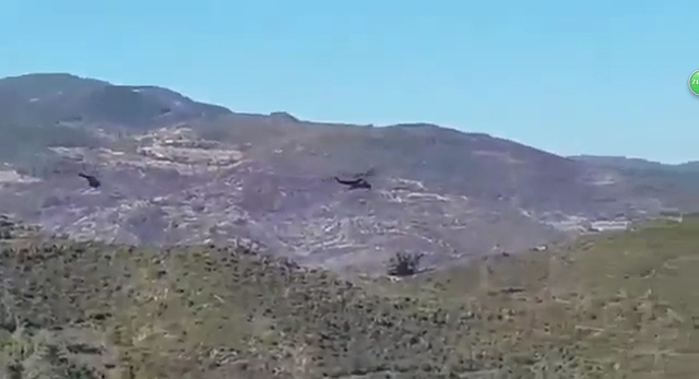 俄军直升机飞抵战机坠毁区搜寻跳伞飞行员