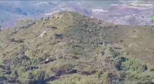 俄军直升机飞抵战机坠毁区搜寻跳伞飞行员