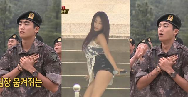 韩国大美女瞬现军营慰问
