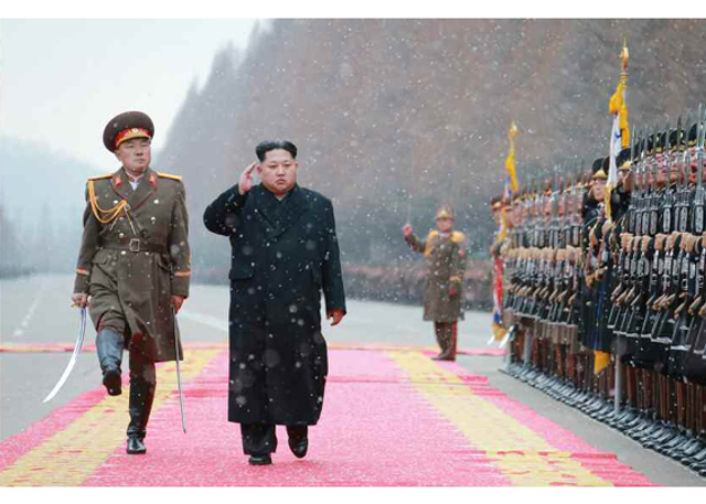 朝鲜核弹试验后金正恩乘大奔赴人民武力部祝贺
