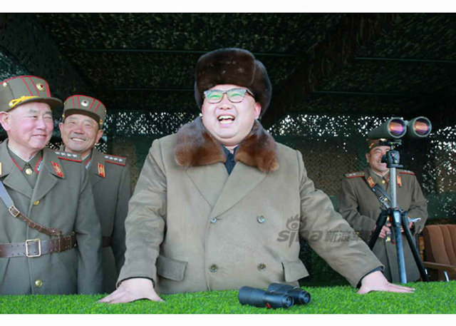 万炮齐发火力足 金正恩视察朝远程炮兵火力演习