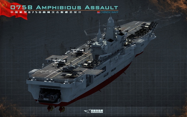 传闻中的中国海军075两栖登陆舰