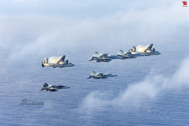 还想来南海？美航母战机群密集编队飞行秀战力