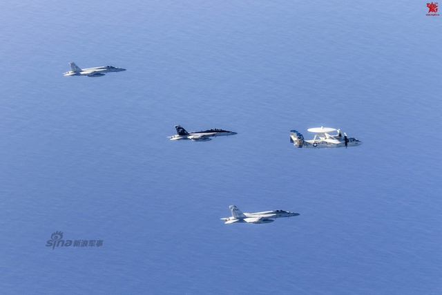 还想来南海？美航母战机群密集编队飞行秀战力