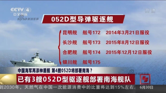 中国南海舰队将装备第4艘052D神盾舰