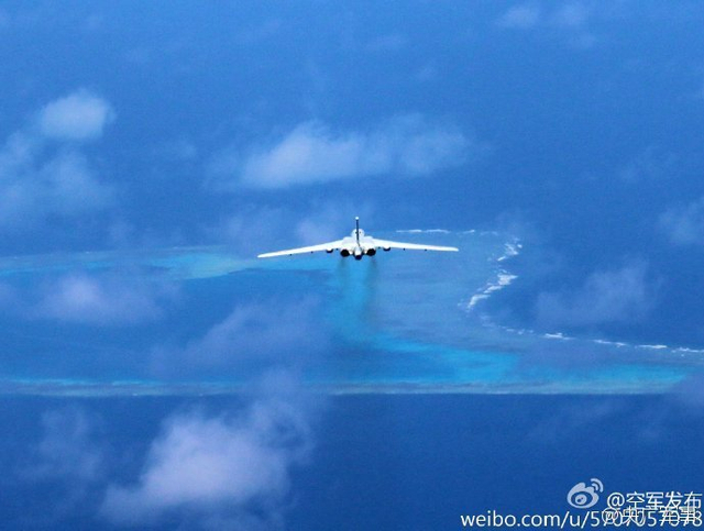 中国轰6K轰炸机巡航美济礁 距离菲律宾240公里