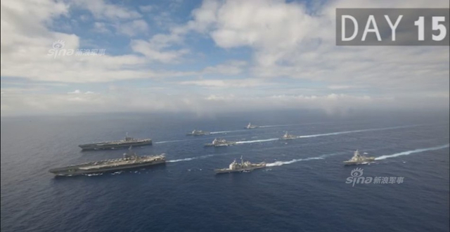 美军公开里根号航母闯南海53天