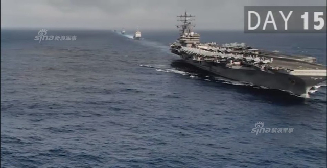 美军公开里根号航母闯南海53天