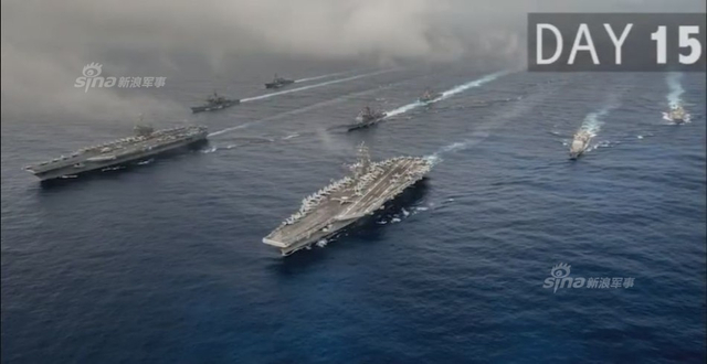 美军公开里根号航母闯南海53天