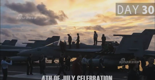 美军公开里根号航母闯南海53天