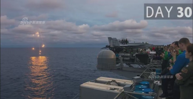 美军公开里根号航母闯南海53天