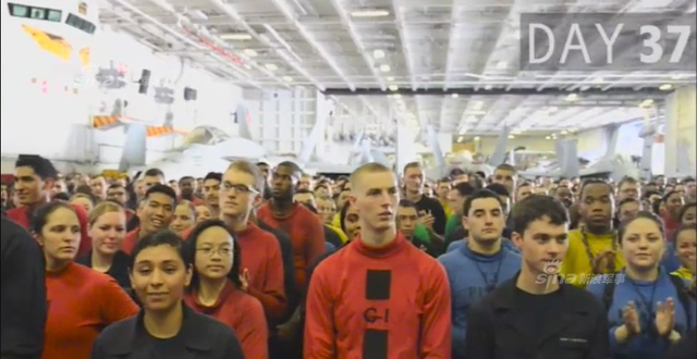 美军公开里根号航母闯南海53天