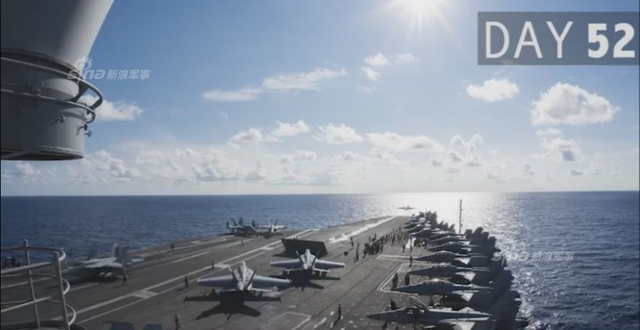 美军公开里根号航母闯南海53天