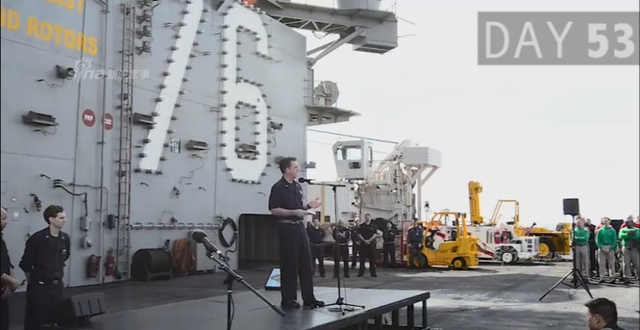 美军公开里根号航母闯南海53天