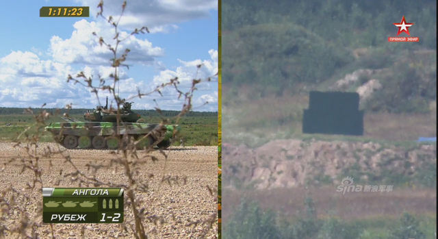 中国96B坦克以绝对优势首个冲过终点