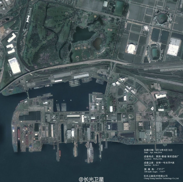 中国卫星拍航母精度不逊美欧
