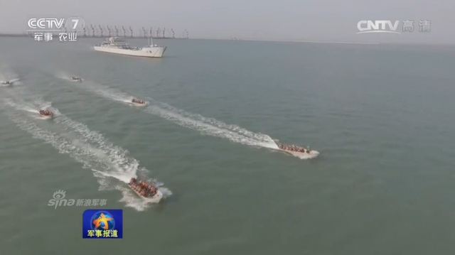 震慑台独！中国陆海空三军在东海进行登陆演习