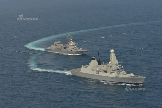 日本海自与英国45大驱搞联谊