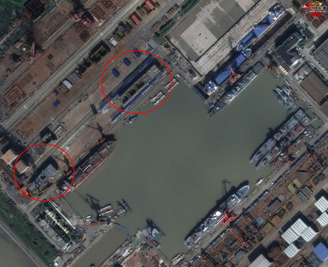 登上大船！疑曝中国在建055大驱最近距离图片