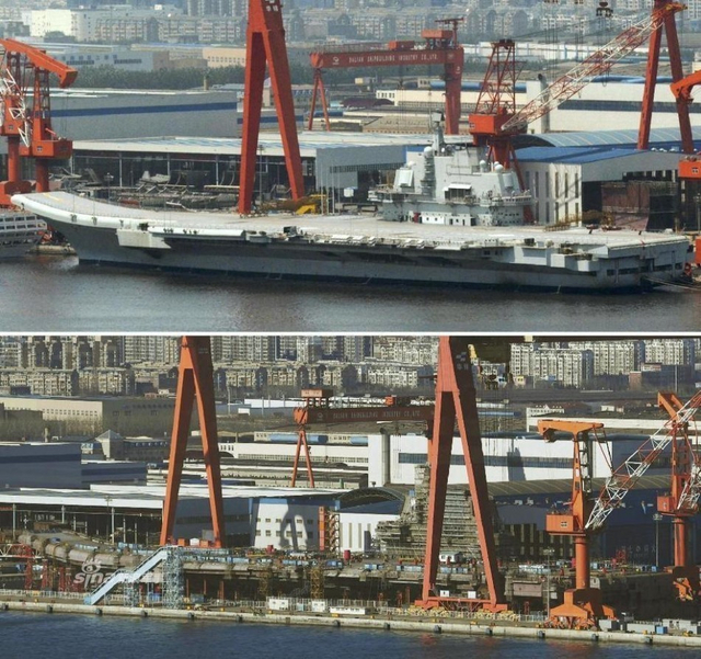 争取春节前下水！中国国产001A航母抓紧刷漆中