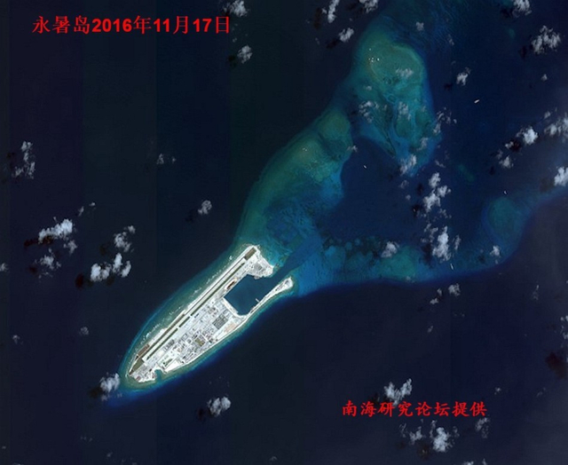 中国南海渚碧礁化身红警基地！056在附近巡航