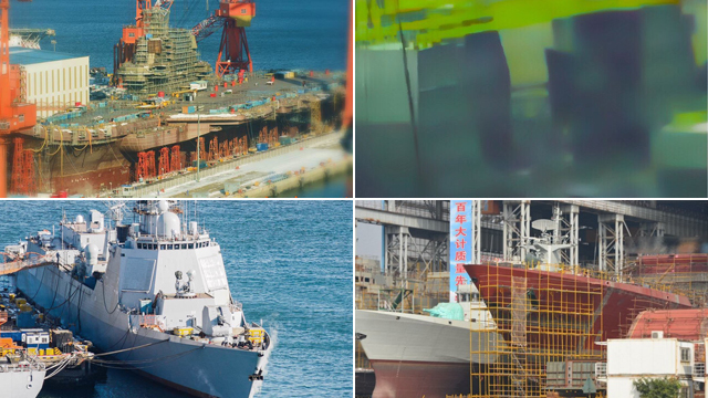 一年造一个舰队!中国国产航母和战舰停满船厂