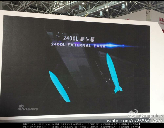 曝歼20战机挂四副油箱高清图：可带大型巡航弹