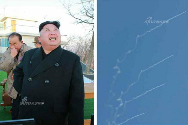 东北亚乱局!金正恩司令指导朝鲜齐射四枚导弹