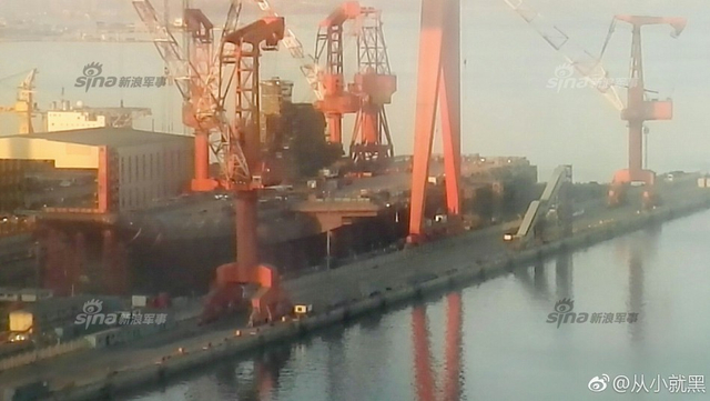 国产001A航母最新照：已经刷出白边上半年下水