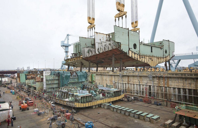 中美俄造舰大PK：中国一个船厂造一支航母舰队