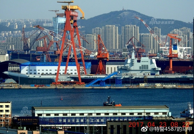 4.23日和4.18日找不同!国产航母今日最新靓照